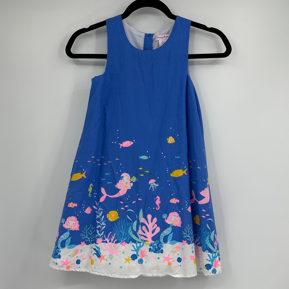 Tommy Bahama Blue Mermaid Border Print Sundress size 7 D0019